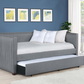 Brodie Upholstered Twin Daybed with Trundle Grey 300554