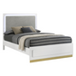 Caraway Wood Eastern King LED Panel Bed White 224771KE