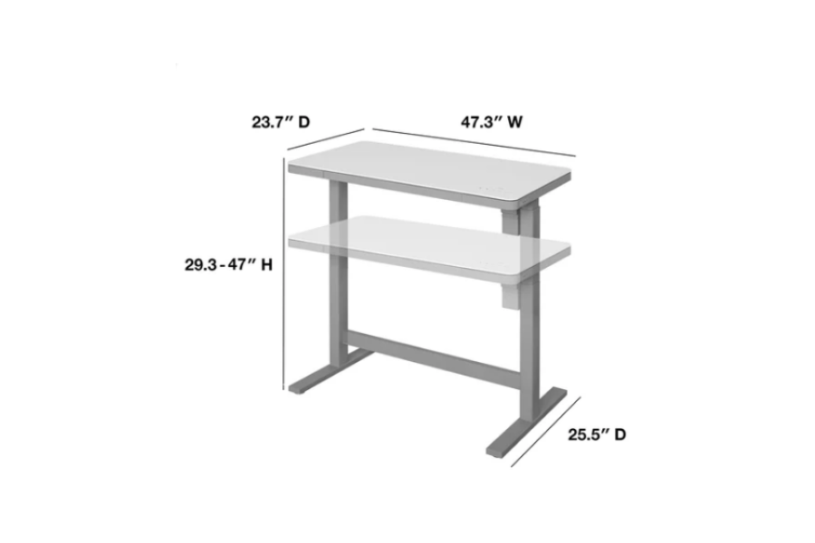 Escritorio de altura ajustable Tresanti Geller de 47”