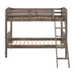 Flynn Wood Twin Over Twin Bunk Bed Weathered Brown 400808