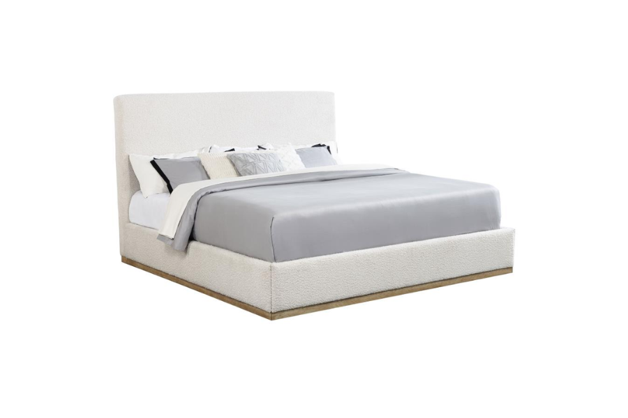 Knox Upholstered EASTERN Panel Bed Cream