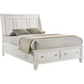 Sandy Beach Wood Queen Storage Panel Bed Cream White 201309Q