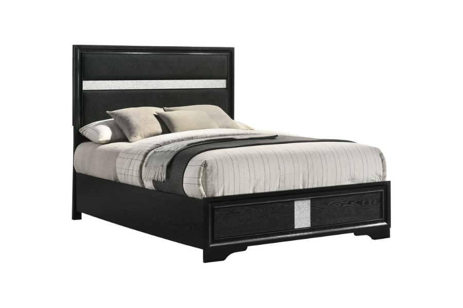 Miranda 54-inch Upholstered Full Panel Bed Black 206360F Comming Soon