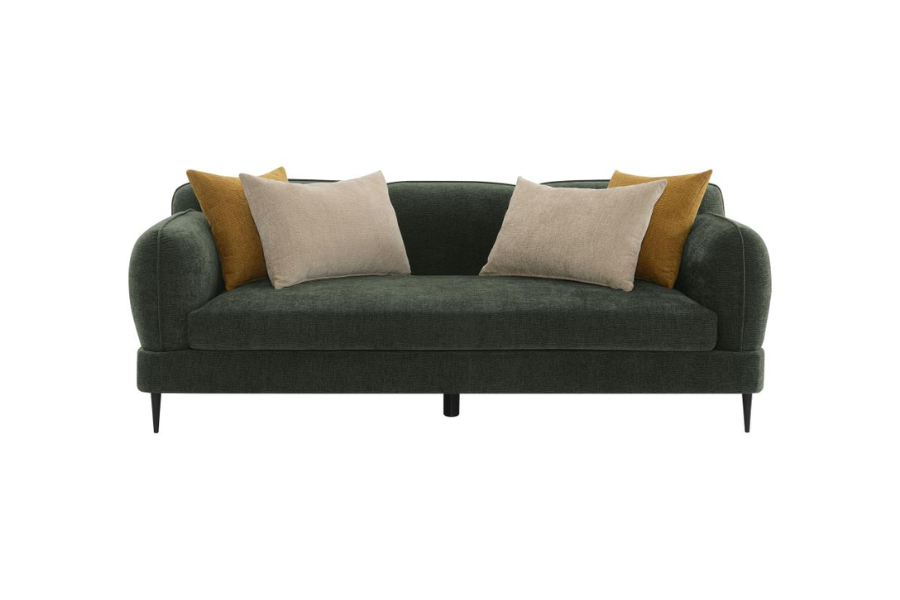 Jade Chenille Upholstered Modern Track Arm Sofa Green 509131