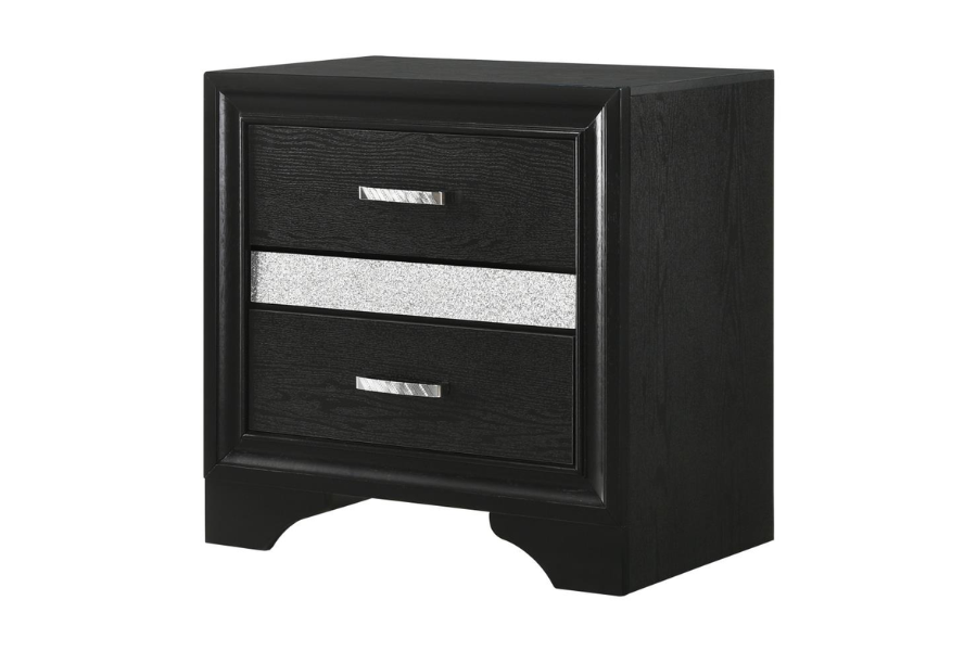 Miranda 2-drawer Nightstand Black	206362