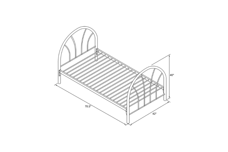 Marjorie Metal Twin Open Frame Bed White 2389W