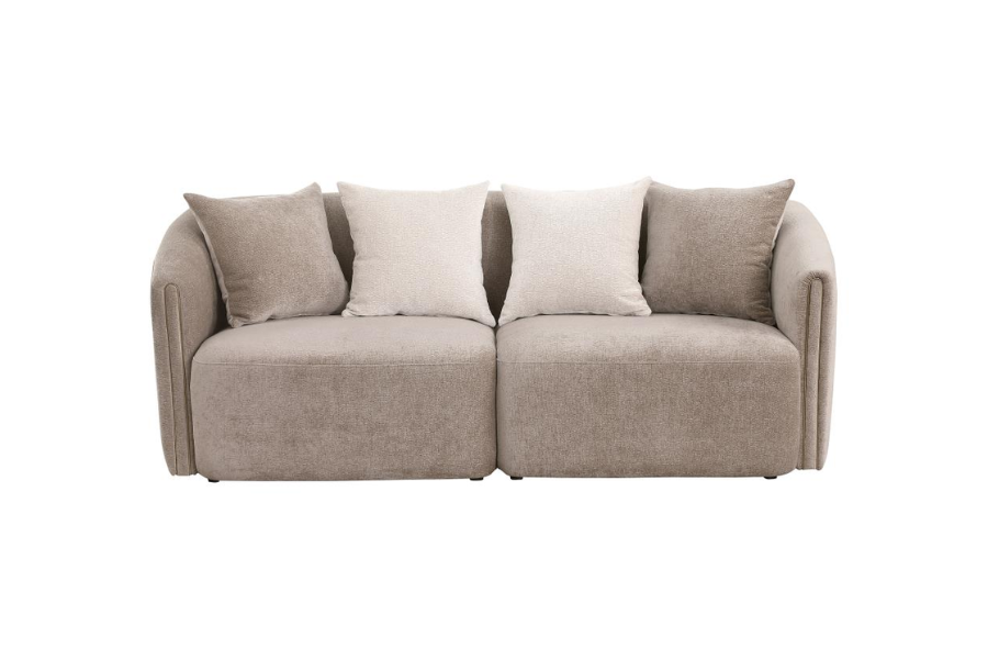 Townsend Chenille Upholstered Rolled Arm Sofa Latte	504754 Comming Soon