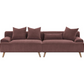 Elizabeth Corduroy Upholstered Extra Long Sofa Wine Red 503957