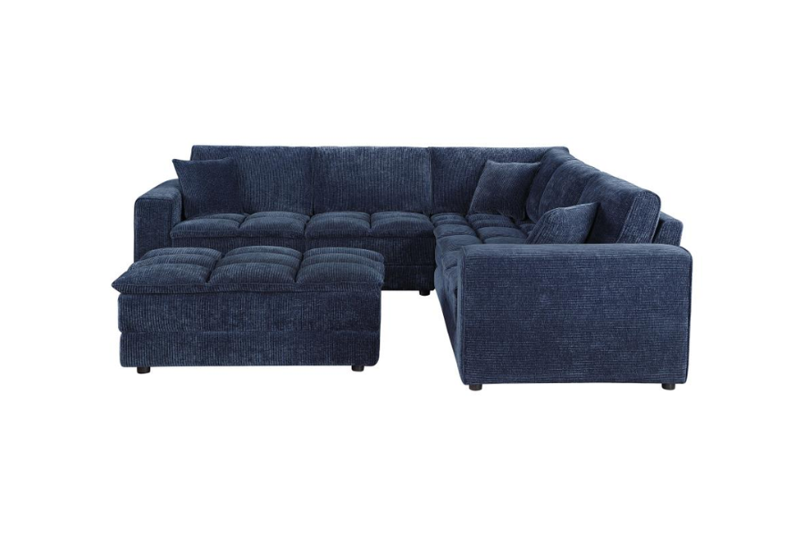 Atlantic 6-piece Upholstered Modular Sectional Sofa Blue 551821-SET