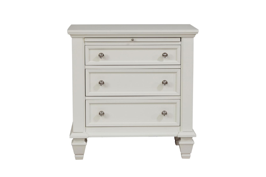 Sandy Beach 3-drawer Nightstand Cream White 201302