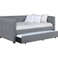 Brodie Upholstered Twin Daybed with Trundle Grey 300554