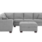 Selena Fabric Sectional with Storage Ottoman