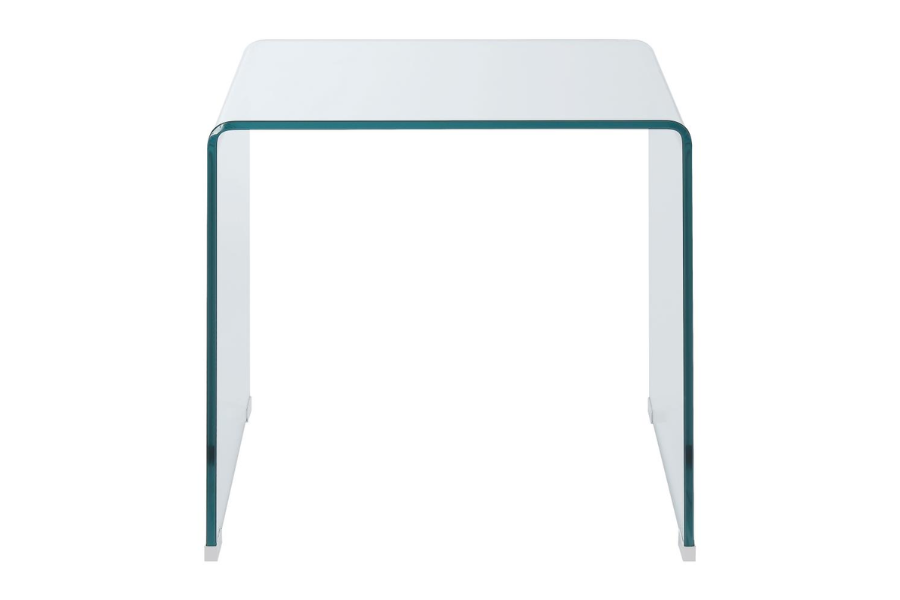 Ripley Squared Tempered Bent Glass Side End Table Clear 705327