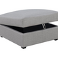 Cambria Square Upholstered Storage Ottoman Grey 551513