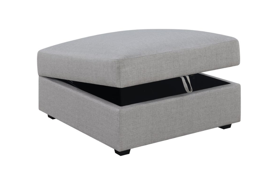 Cambria Square Upholstered Storage Ottoman Grey 551513