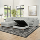 Henredon Larkin House Deep Seating Fabric Sectional with Storage Ottoman