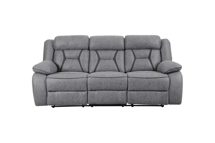 Higgins Upholstered Motion Reclining Sofa Grey 602261