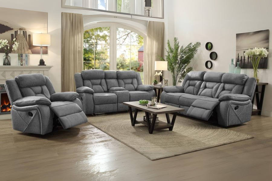 Higgins 3-piece Upholstered Motion Reclining Sofa Set Grey  602261-S3 Comming Soon