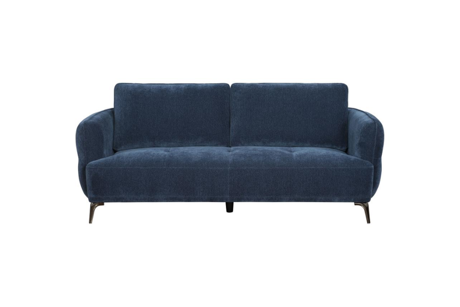 Lively Chenille Upholstered Modern Track Arm Sofa Blue 509041