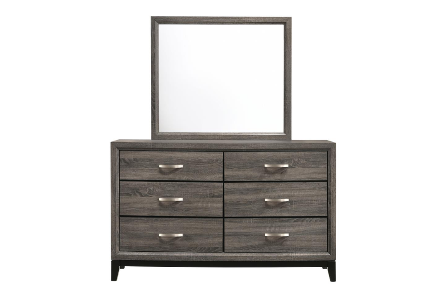 Watson 6-drawer Dresser with Mirror Grey Oak 212423M