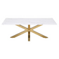 Visalia Faux Marble Top Stainless Steel Coffee Table Gold 710218