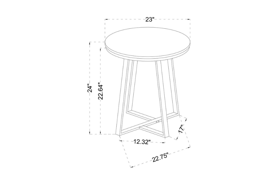 Hugo Round Faux Marble End Table White and Matte Black 723237