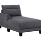 Caspian Upholstered Curved Arm Chaise Sectional Sofa Grey 509540