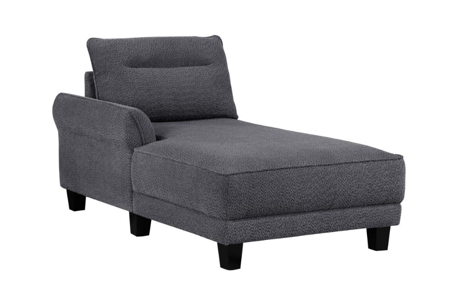 Caspian Upholstered Curved Arm Chaise Sectional Sofa Grey 509540