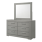 Ives 6-drawer Dresser and Mirror Grey High Gloss 224973M