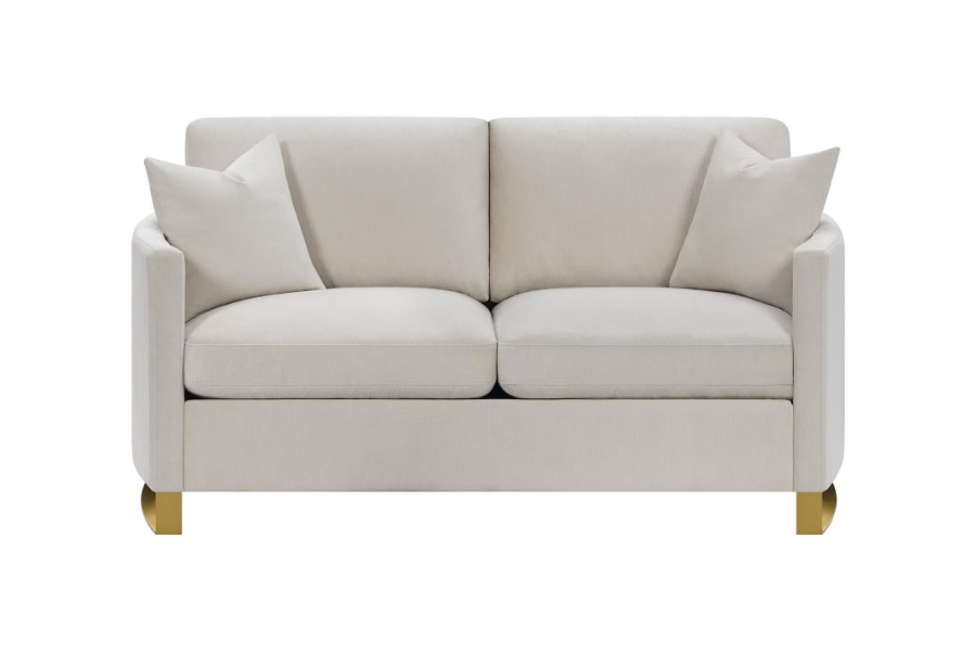 Corliss Upholstered Arched Arm Loveseat Beige 508822