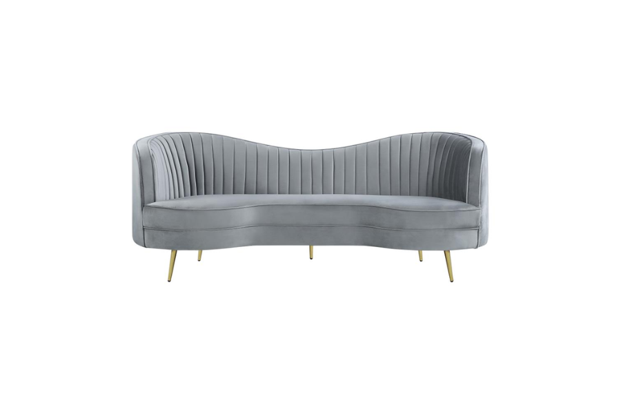 Sophia Upholstered Channel Tufted Sofa Grey 506864