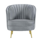 Sophia Upholstered Channel Tufted Barrel Accent Chair Grey 506866