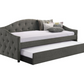 Sadie Upholstered Twin Daybed with Trundle Grey 300638