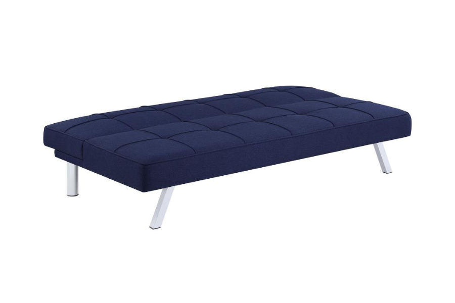 Sofá cama convertible con mechones y tapizado Joel en color azul 360282 