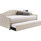 Sadie Upholstered Twin Daybed with Trundle Taupe 300639