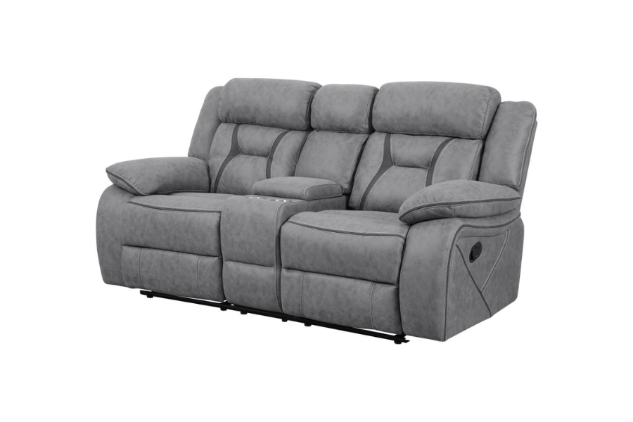 Higgins Upholstered Motion Reclining Loveseat Grey 602262