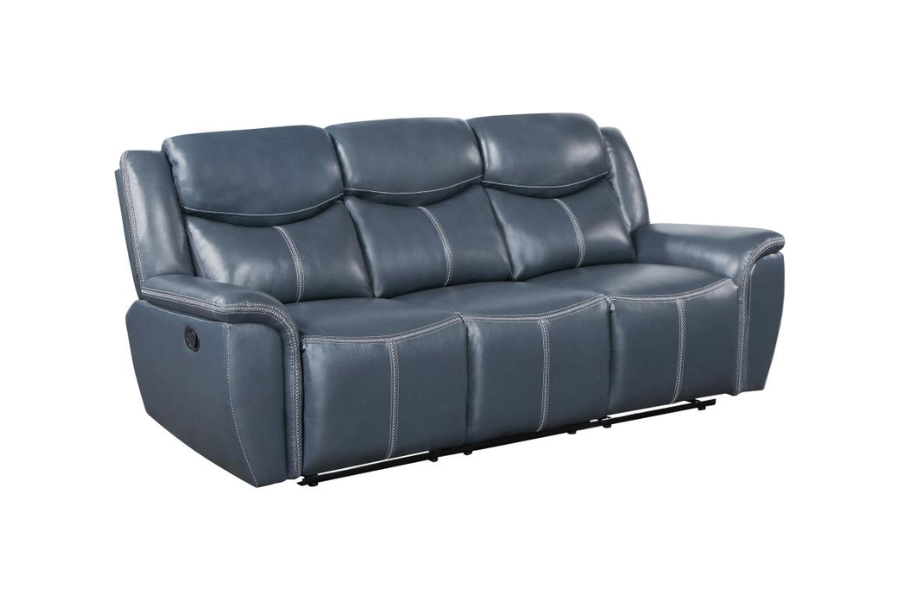 Sloane 3-piece Upholstered Reclining Sofa Set Blue 610271-S3