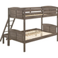 Flynn Wood Twin Over Full Bunk Bed Weathered Brown 400809