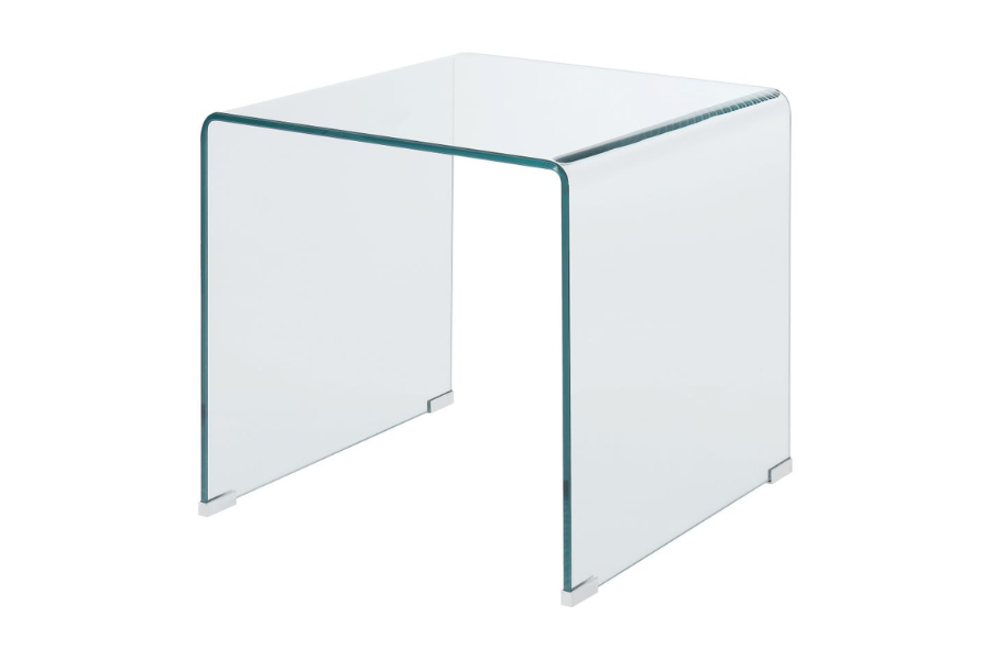 Ripley Squared Tempered Bent Glass Side End Table Clear 705327