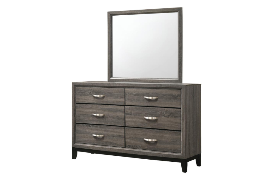 Watson 6-drawer Dresser with Mirror Grey Oak 212423M