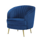 Sophia Upholstered Channel Tufted Barrel Accent Chair Blue 506863