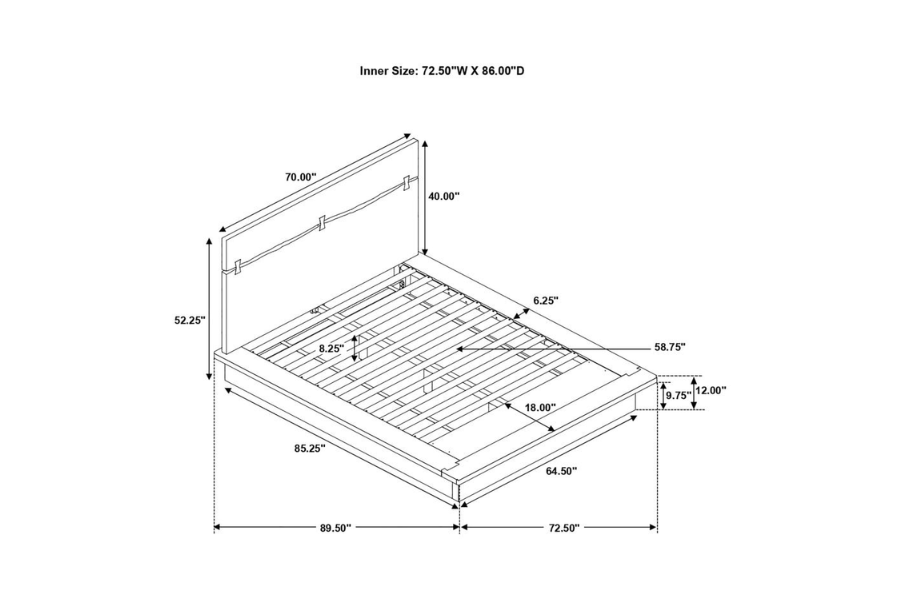 Winslow Wood Queen Panel Bed Smokey Walnut and Coffee Bean 223250Q