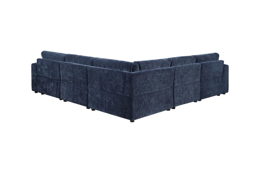 Atlantic 6-piece Upholstered Modular Sectional Sofa Blue 551821-SET