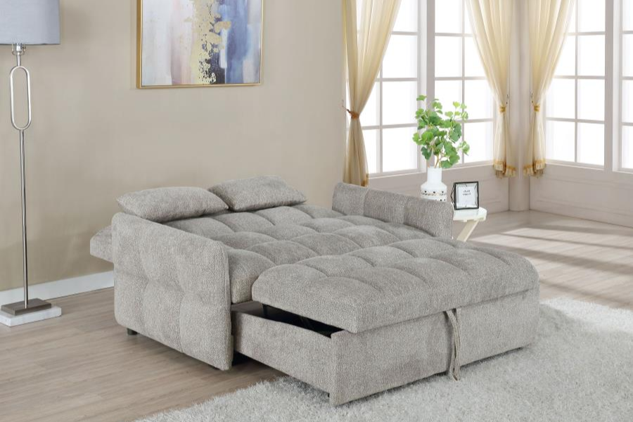 Sofá cama convertible tapizado Cotswold gris claro 508307 