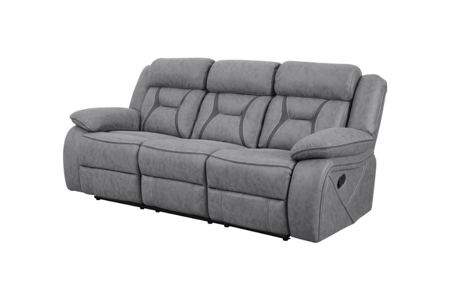 Higgins Upholstered Motion Reclining Sofa Grey 602261