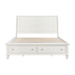 Sandy Beach Wood Eastern King Storage Panel Bed Cream White 201309KE