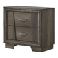 Janine 2-drawer Nightstand Grey 223552