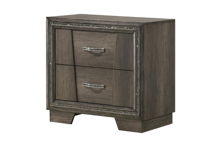 Janine 2-drawer Nightstand Grey 223552