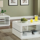 Elana 1-shelf Rectangular Coffee Table White High Gloss 703268