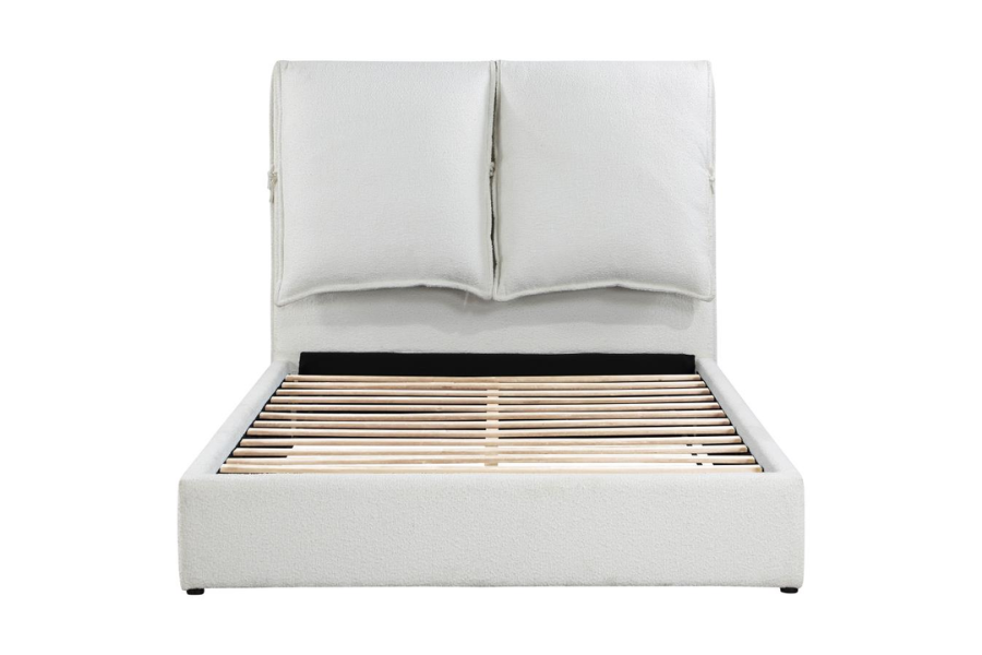 Gwendoline Upholstered Eastern King Panel Bed White 306040KE